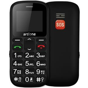 artfone CS181 Nero - Telefono Cellulare per Anziani con Tasti Grandi丨Funzione SOS丨Chiamata Rapida丨USB - C丨Funzione di orario丨1.8" Display丨Doppia SIM GSM Cellulare senior丨Volume alto丨FM Radio丨Torcia