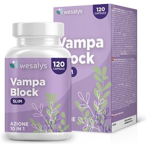 WE Salus VAMPA BLOCK SLIM - Integratore Menopausa 120 Capsule, Azione 10 in 1 con Isoflavoni di Soia e Agnocasto