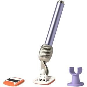 Fler Razor Starter Set - Rasoio Riutilizzabile in Alluminio con Supporto e 2 Testine a 5 Lame, Colore Pine