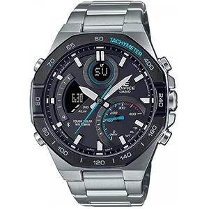 Edifice Casio Orologio Analogico-Digitale al Quarzo Uomo con Cinturino in Acciaio Inossidabile ECB-950DB-1AEF