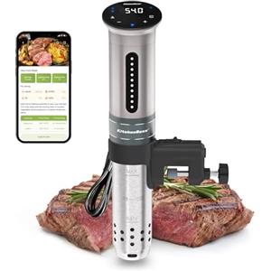 KitchenBoss Roner Cocina Baja Temperatura: 1100W Wi-Fi Sous Vide Roner LED Circolatore di Immersione Temperatura Controllo Remoto Roner Professionale per Cottura a Bassa Temperatura Sottovuoto