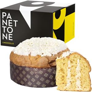Amanti taste and passion Panettone Artigianale al Limoncello | Pietro Macellaro | 1kg | Crema Ganache al Limone | Cilento | Glassato al Cioccolato Bianco | Dolce Tipico Natale