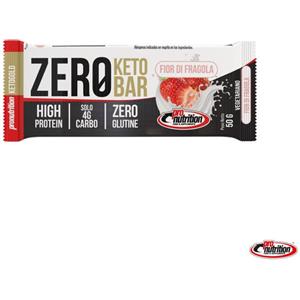 PRONUTRITION Zero Keto Bar 50g Fior di Fragola - Barretta ad alto tenore proteico (40%) e ridotto contenuto di carboidrati e zuccheri