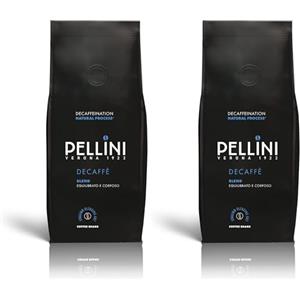 Pellini Decaffè Caffè Decaffeinato in Grani - Miscela Decaffeinata Aromatica, con Note di Frutta Secca, Tostatura Lenta per un Espresso Italiano Autentico e Cremoso, 200g (Confezione da 2)