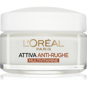 L'Oréal Paris Crema Viso Giorno e Notte Attiva Anti-Rughe 65 con Multivitamine - Trattamento Fortificante per Pelli Mature, 50 ml