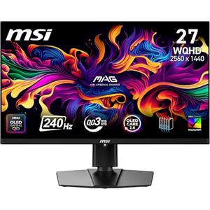 MSI MAG 271QP QD-OLED X24 - Monitor da Gaming 27" WQHD, 2560 × 1440, Quantum Dot OLED, 240 Hz, 0,03 ms, DisplayHDR True Black 400, G-SYNC Compatible, HDMI 2.1, DP 1.4a, Supporto Inclinabile/Regolabile