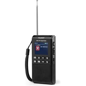 Raddy RD939 - Radio portatile DAB FM, radio tascabile DAB con BT 5.3, altoparlante da 5 W, display da 2", batteria USB-C e 1200 mAh, sveglia, riproduzione TF/USB, scansione automatica, jack per cuffie