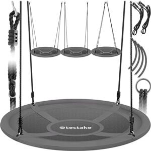 tectake® Altalena a Nido, Altezza Regolabile, Altalena Dondolo da Giardino per Bambini e per Adulti, Giochi da Giardino, Portata 120 kg - Ø 100 cm