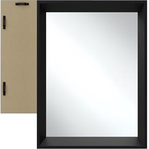 tectake® Specchio da Parete Rettangolare, Design Minimalista, Cornice in Plastica, Riflesso senza Distorsioni, Montaggio a Parete, per Soggiorno, Camera Da Letto, Bagno - 40 x 60 cm