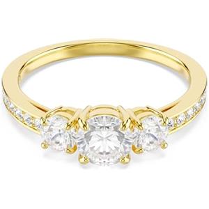 Swarovski Anello Stilla Attract - Elegante Anello Placcato Oro con Cristalli Zirconia Taglio Round