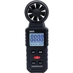 Mcbazel 3 in 1 Anemometro Digitale con Display LCD, Misuratore di Velocità del Vento Tester Velocità Flusso Aria Termometro per Esterni, Droni, Caccia, Pesca
