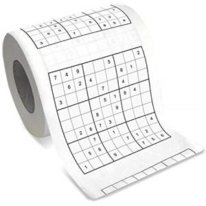 Framan Rotolo di carta igienica con sudoku Carta igienica con sudoku, 200 fogli di cellulosa, Triplo strato, morbida