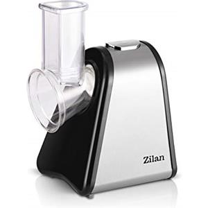 Zilan Affettaverdure Elettrico 4 in 1, Grattugia e Affettatrice 200W, Tritatutto per Verdure e Frutta, Coni in Acciaio Inox, Facile da Pulire