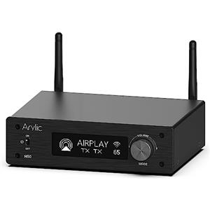 Arylic H50 Hi-Fi 50W*2 Amplificatore Audio WiFi con Bluetooth aptX HD, HDMI ARC, AirPlay 2 e Spotify Streaming per la musica domestica senza fili. Supporto per la trasmissione e la ricezione di musica