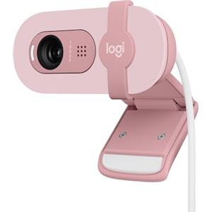 Logitech Brio 100 Full HD per riunioni e streaming, bilanciamento automatico illuminazione, microfono integrato, copriobiettivo, USB-A per Microsoft Teams, Google Meet, Zoom ecc - Rosa
