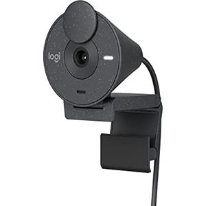 Logitech Brio 300 Webcam Full HD con Otturatore Privacy, Mic con Riduzione del Rumore, USB-C, Streaming, Certificata per Zoom, Microsoft Teams, Google Meet, Correzione Automatica della Luce - Grafite