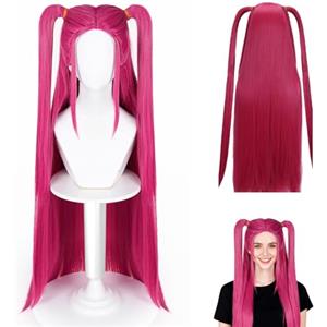 OptiPlay Parrucca Mira, Parrucca Costume Kpop Cosplay Anime Mira, Parruccas Rosa Caldo Realistiche Accessoris Cosplay, per Halloween, Feste di Carnevale