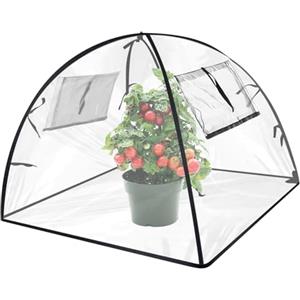 Behogan Serra da giardino, 56 x 56 x 56 cm, mini serra pop-up, in PVC trasparente, per piante, copertura delle piante, piccola serra per esterni, per giardino, fiori, piantine, balcone, ortaggi