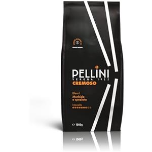 Pellini N.9 Cremoso, Caffè in Grani per Espresso 1kg, Miscela Arabica e Robusta dal Gusto Ricco e Armonioso, Caffè in Chicchi a Tostatura Media