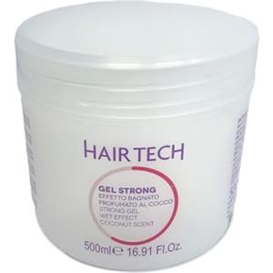 HAIR TECH Gel Capelli Forte Effetto Bagnato, Per Tutti i Tipi di Capello, Profumazione al Cocco, 500 ml