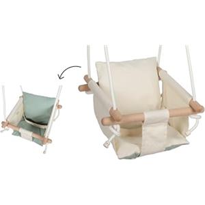 small foot Altalena per bebè beige, con cuscino reversibile rimovibile e cintura regolabile in lunghezza, per bambini piccoli dai 12 mesi, 12800