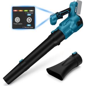 WingFly Soffiatori per foglie senza fili per batterie Makita 18V, 3 velocità soffiatore elettrico aspirafoglie da giardino a batteria, Soffiatore elettrico per la manutenzione del prato e scarico della neve