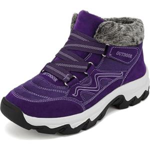 VTASQ Uomo Stivaletti da Neve Stivali Donna Inverno Caldo Antiscivolo Outdoor Scarponi Trekking Camminate All'aperto Stivali di Cotone Viola 39 EU