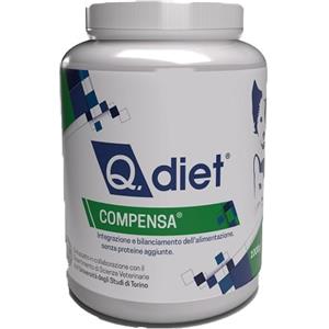 Q Vet Compensa Polvere 1000g - Alimento Complementare Minerale per Cani e Gatti