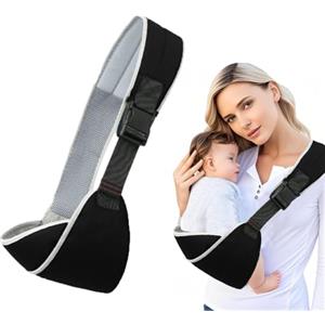 JOZMMZEOOA Fascia Porta Bebe Multifunzione Marsupio Neonato Regolabile Marsupio Laterale per Bambini, Adatto a Neonati e Bambini Piccoli di Età Compresa tra 6 e 48 Mesi (Nero)