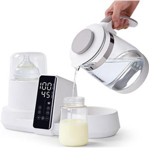 Hoapin Sterilizzatore Biberon 8 in 1, Scaldabiberon Multifunzione con 1.2L Bollitore Elettrico, Sterilizzatore Elettrico Touchscreen Termostato Intelligente con Display LCD