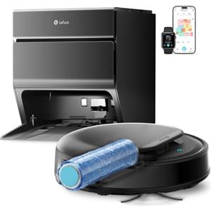 Lefant M5 Pro Robot Aspirapolvere Lavapavimenti con Rullo 23.000Pa | Rullo Autopulente, Anti-Groviglio 100%， Lavaggio Acqua Viva 75°C, Rilevamento Del Tappeto, Sollevamento Del Rullo Di 8 mm
