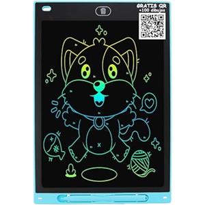 MAXMALA ® ️ Tablet Lavagna Scrittura LCD LED Magnetica Digitale Elettronica Magica. Giochi Educativi Regalo Compleanno Bambini e Ragazze Età 2 3 4 5 6 7 8 anni + QR +100 Disegni (Blu, 12 Pollici)
