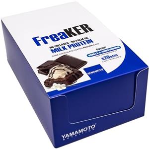 YAMAMOTO Nutrition, FreaKER 20 Barrette Proteiche alla Vaniglia & Choco Brownie con Copertura di Cioccolato Fondente, Barrette Energetiche Senza Grassi Idrogenati e Olio di Palma, 50 gr per Barretta