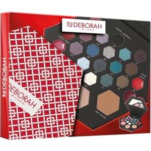 Deborah Milano - Trousse Set Regalo Donna Make Up Beauty Gift n.2 Small Toni Freddi, Include Palette di Ombretti, Gloss, Rossetti e Polveri Viso dai diversi Finish e Colori, in Carta FSC