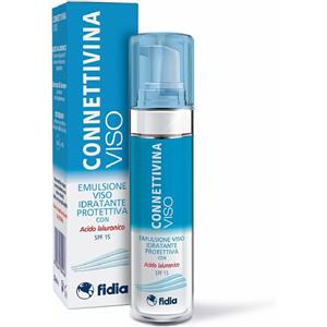FIDIA FARMACEUTICI SpA Connettivina Viso Crema 50 ml SPF15 - Idratante e Protettiva con Acido Ialuronico