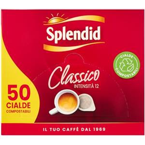 Splendid - Caffè in Cialde ESE - 50 Cialde - Intensità 12 - Miscela Espresso per Macchina Portafiltro Monodose - Gusto Deciso e Aroma Tostato