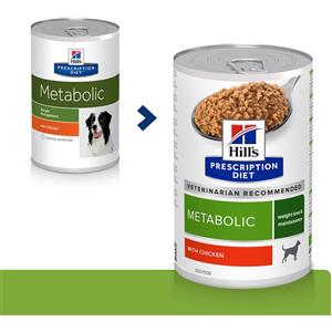 Hill's Prescription Diet Metabolic Cibo Umido per Cani con Pollo - 370 g, Alimento Dietetico per la Gestione del Peso