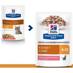 Hill's Prescription Diet k/d Alimento Umido per Gatti con Salmone - 85 g - Supporto Renale
