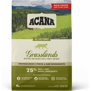 Acana Grasslands Cibo Secco per Gatti 4,5 kg - Ricco di Carne Fresca, Senza Cereali, Supporta Salute e Benessere