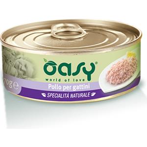 Oasy Cibo Umido per Gattini al Pollo - Lattina 150 gr, Ingredienti Naturali e Senza Conservanti
