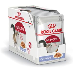 Royal Canin Instinctive Jelly 85 g - Alimento umido completo per gatti adulti in fettine di gelatina, favorisce un sistema urinario sano