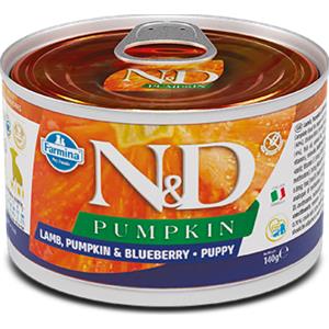 Farmina N&D Pumpkin Puppy Mini - Alimento Umido Completo con Agnello, Zucca e Mirtillo - 140g