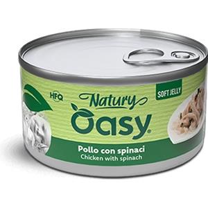 Oasy Specialità Naturale - Alimento Umido per Gatti Adulto con Pollo e Spinaci, 150 g
