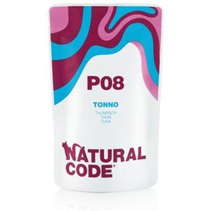 Natural Code Cibo Umido per Gatti al Tonno - Bustina da 70g con Omega 3 e Ingredienti Naturali