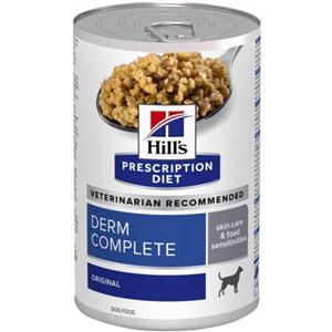 Hill's Prescription Diet Derm Complete - Alimento Umido per Cani 370 g, Supporto Cutaneo e Sensibilità Alimentare