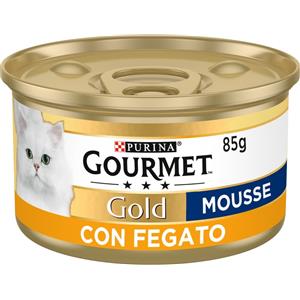 Gourmet Gold Mousse con Fegato 85 gr - Alimento Umido Vellutato per Gatti Adulti