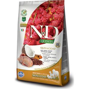 Farmina N&D Quinoa Skin & Coat - Alimento Completo per Cani Adulti Medium/Maxi con Quaglia, Quinoa, Cocco e Curcuma - 2,5 kg