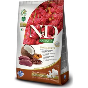 Farmina N&D Quinoa Skin & Coat Crocchette per Cani Adulto Mini - Cervo, Cocco e Curcuma 7 Kg