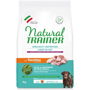 Natural Trainer Light in Fat Cibo Secco per Cani Adulti Medium/Maxi con Tacchino - 3 kg