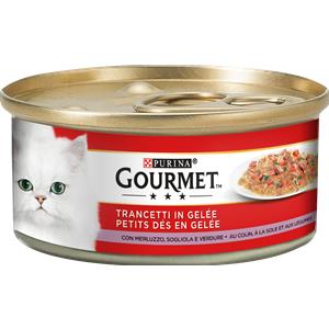 Purina Gourmet Trancetti in Gelatina 195 gr - Sogliola, Merluzzo e Verdure - Cibo Umido Completo per Gatti